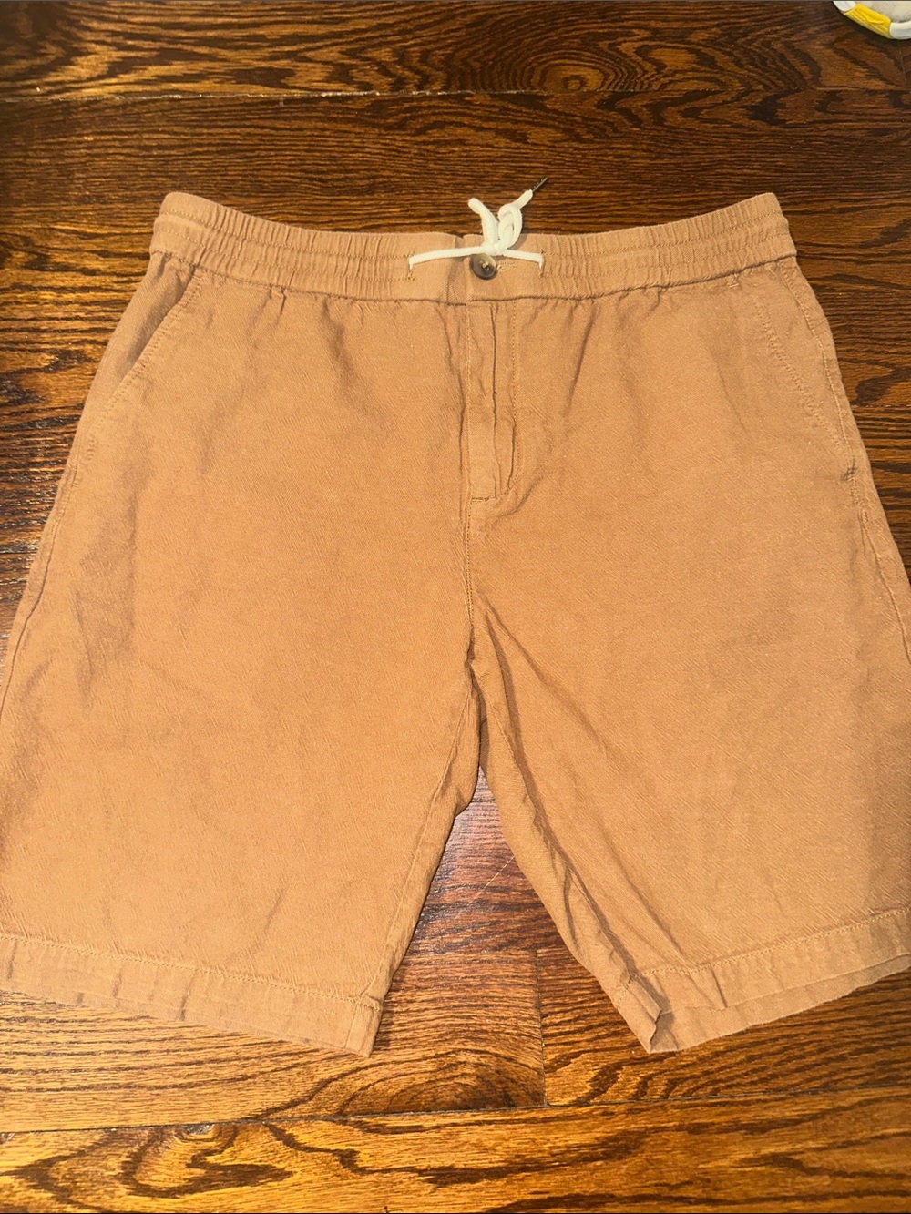 RW&CO. Men's Drawstring Casual Shorts in Tan